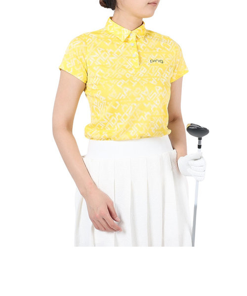 ピン（PING）ゴルフウェア 半袖 バイアスデジタルロゴジャカードポロシャツ 622-4160202-060