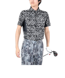 ピン（PING）ゴルフウェア 半袖 バイアスデジタルロゴジャカードポロシャツ 621-4160203-010