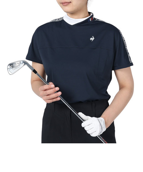 ルコックスポルティフ（lecoqsportif）ゴルフウェア 半袖 吸水速乾 ワイドフィット モックネック袖ラインシャツ QGWXJA01 NV00