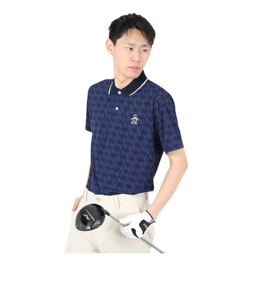 マンシングウエア（MUNSING WEAR）ゴルフウェア 吸汗速乾 SUNSCREEN モノグラムロゴプリントシャツ MGMXJA20 NV00