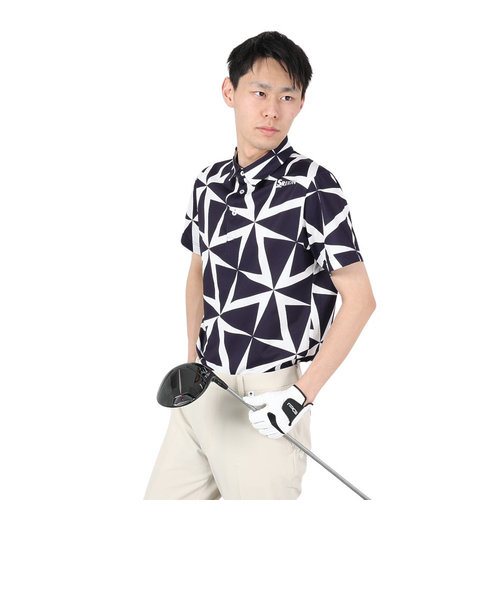 ゴルフウェア 半袖 松山プロ共同開発 吸汗 ウインドミルプリントシャツ RGMXJA01 NV00