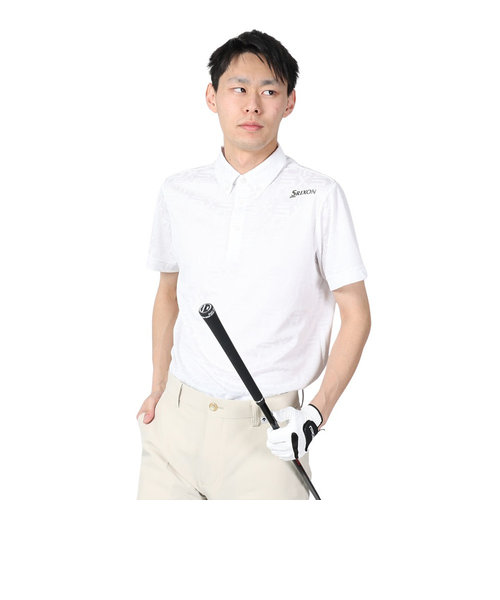 ゴルフウェア 半袖 吸汗速乾 ロゴパターンジャガードシャツ RGMXJA04 WH00