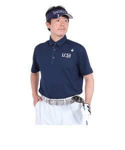 ルコックスポルティフ（lecoqsportif）ゴルフウェア 吸汗速乾 ストレッチフォーサー ベーシックデザイン半袖シャツ QGMXJA02 NV00