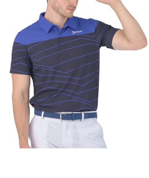 ゴルフウェア 半袖 エクシードライパネルプリントシャツ RGMXJA08 BLNV