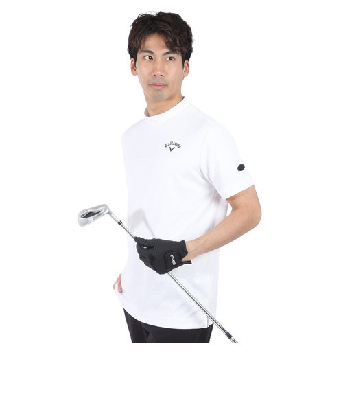 キャロウェイ（CALLAWAY）ゴルフウェア 吸汗速乾 ロゴジャカード半袖モックネックシャツ C24134102-1030