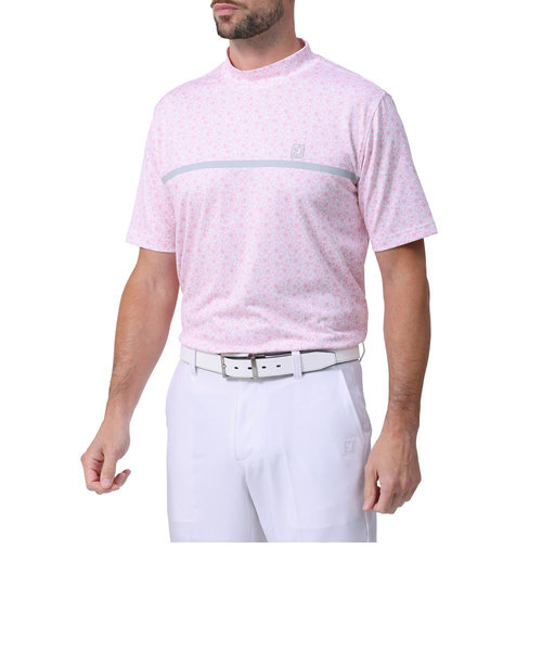 ゴルフウェア フラワープリント半袖モックネックシャツ 81787 FJ-S24-S25