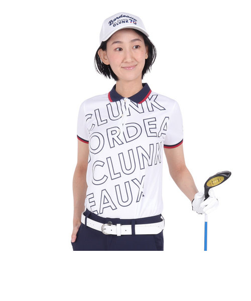 クランク（CLUNK）ゴルフウェア 吸汗速乾 半袖ポロシャツ CL5RUG08 WHT