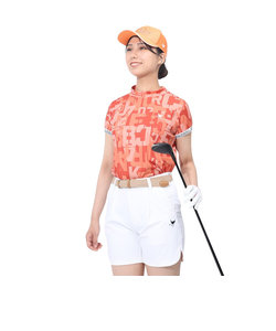 クランク（CLUNK）ゴルフウェア 吸汗速乾 モックネック 半袖シャツ CL5RUG10 ORG