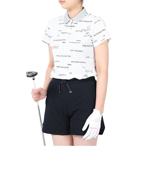 ピン（PING）ゴルフウェア デジタルグリッド柄サラマックス 半袖ポロシャツ 622-4160304-030