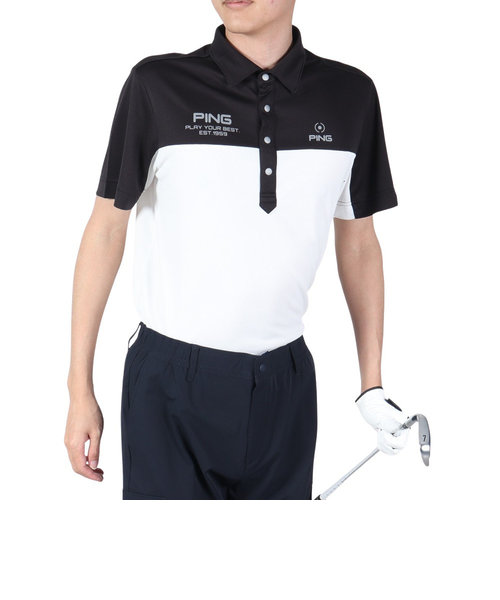 ピン（PING）ゴルフウェア 半袖 接触冷感 コンフォートクールストレッチ 涼感ポロシャツ 621-4160311-010