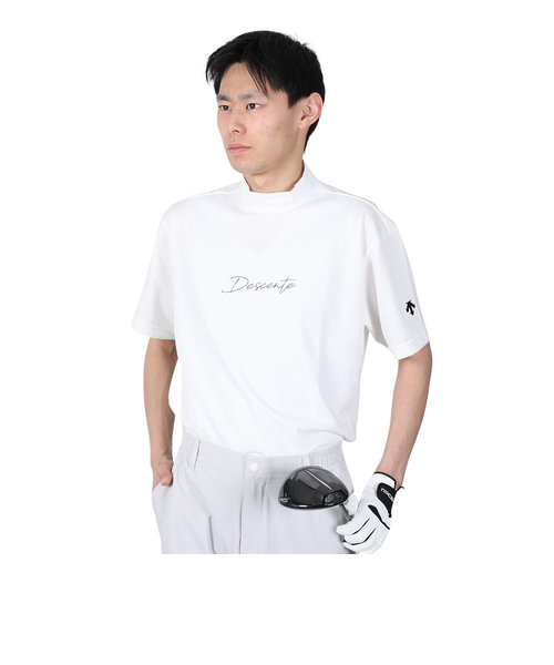 デサントゴルフ（DESCENTEGOLF）ゴルフウェア 吸汗速乾 DSG COLLECTION モックネック鹿の子半袖シャツ DGMXJA08 WH00