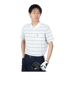 マンシングウエア（MUNSING WEAR）ゴルフウェア 吸汗速乾マルチカラーボーダーシャツ MGMXJA21 WHML