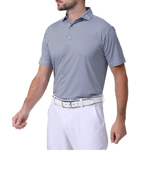 ゴルフウェア スカロップシェルプリント半袖ワイドカラーシャツ 81754 FJ-S24-S15