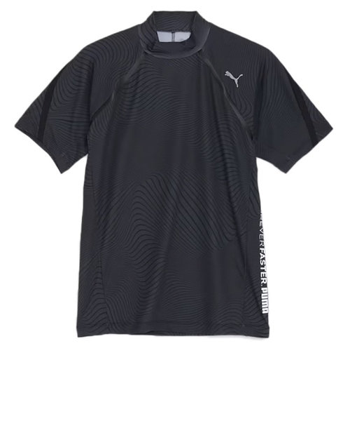 プーマ（PUMA）ゴルフウェア PF ストレッチスムース テックカット AOP モックネック半袖シャツ 627607-01