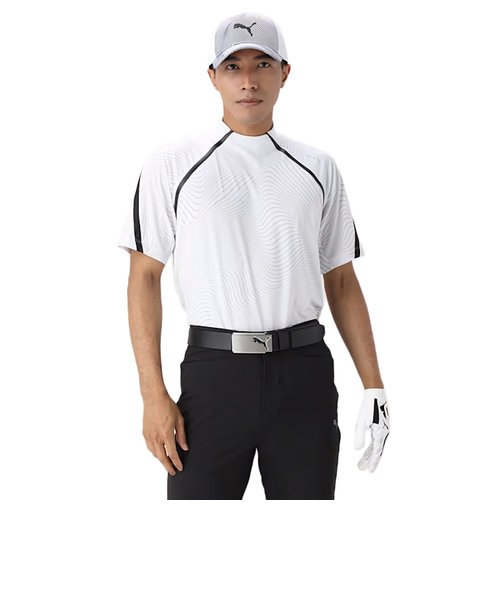 プーマ（PUMA）ゴルフウェア PF ストレッチスムース テックカット AOP モックネック半袖シャツ 627607-03