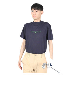 ニューエラ（NEW ERA）ゴルフウェア 半袖モックネック 吸汗速乾 鹿の子 ミッドネック Tシャツ サークル OOTTF 14109053