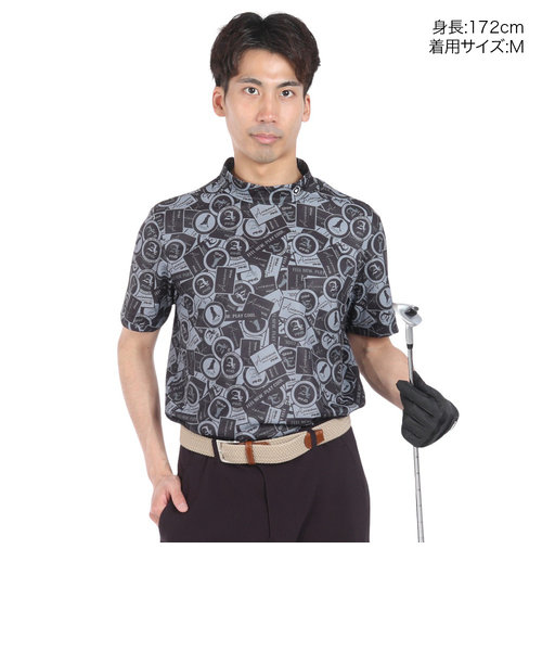 ピン（PING）ゴルフウェア 半袖 総柄 サラマックスハイネックシャツ 