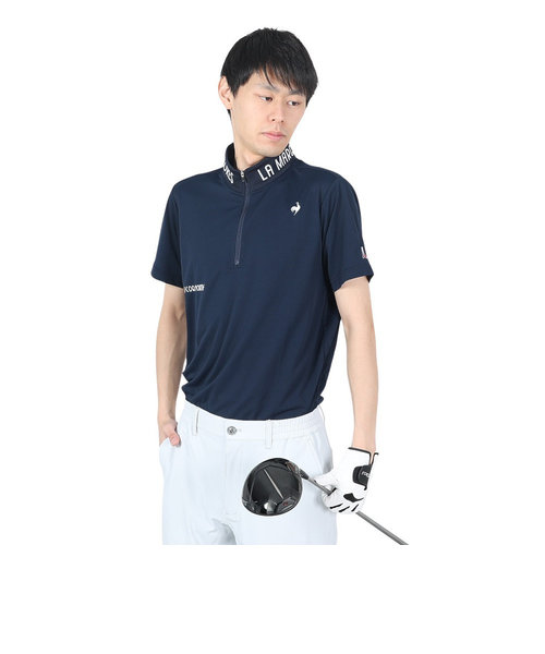 ルコックスポルティフ（lecoqsportif）ゴルフウェア 吸汗速乾 ストレッチフォーサー ハーフジップ半袖シャツ QGMXJA15 NV00