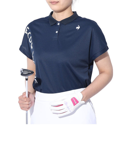 ルコックスポルティフ（lecoqsportif）ゴルフウェア 吸汗速乾 ワイドフィット ちび襟半袖シャツ QGWXJA17 NV00