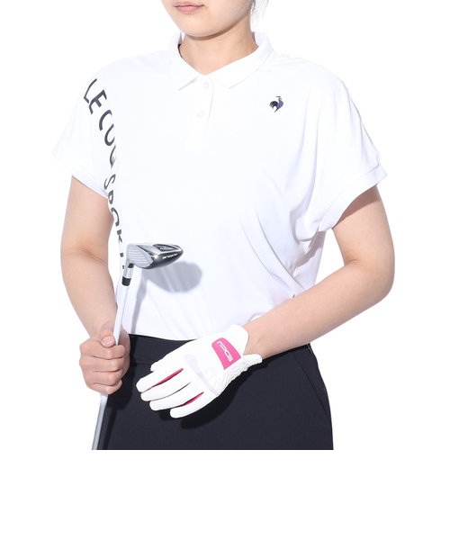ルコックスポルティフ（lecoqsportif）ゴルフウェア 吸汗速乾 ワイドフィット ちび襟半袖シャツ QGWXJA17 WH00