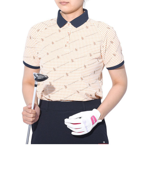 マンシングウエア（MUNSING WEAR）ゴルフウェア SUNSCREEN先染め サッカープリント 半袖ポロ衿シャツ MGWXJA08 OR00