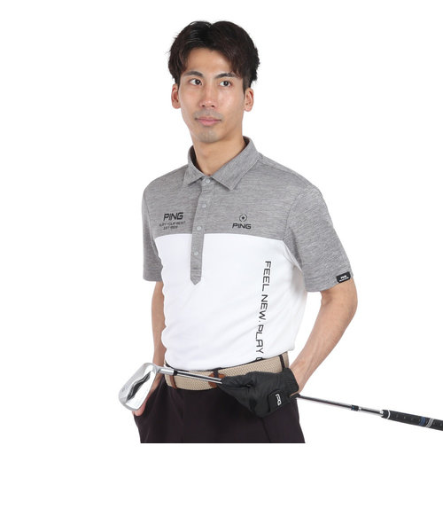 ピン（PING）ゴルフウェア 半袖 接触冷感 コンフォートクールストレッチ 涼感ポロシャツ 621-4160311-030