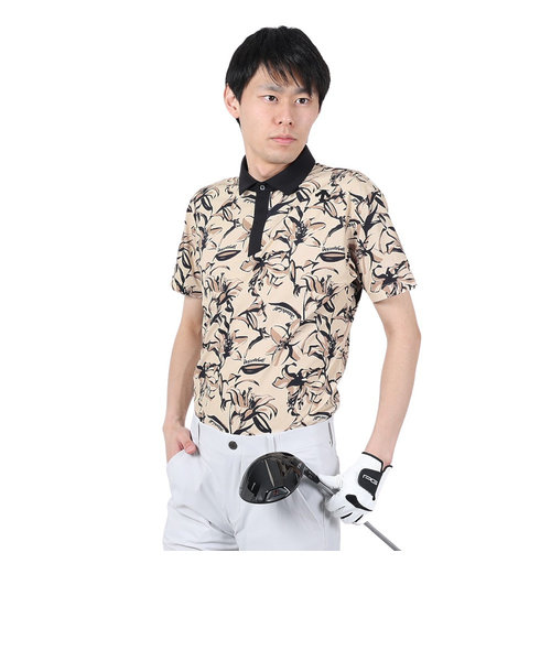 デサントゴルフ（DESCENTEGOLF）ゴルフウェア 鹿の子プリント半袖シャツ DGMXJA14 BW00