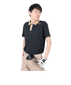 デサントゴルフ（DESCENTEGOLF）ゴルフウェア 吸汗速乾 鹿の子半袖シャツツ DGMXJA15 BK00