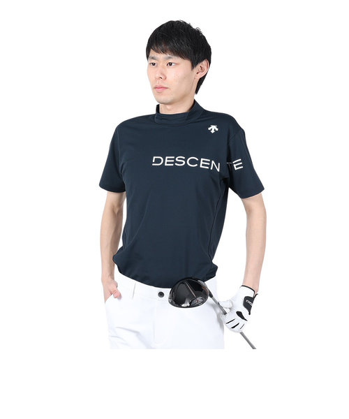デサントゴルフ（DESCENTEGOLF）ゴルフウェア 吸汗速乾 モックネックベアスムース半袖シャツ DGMXJA17 BK00