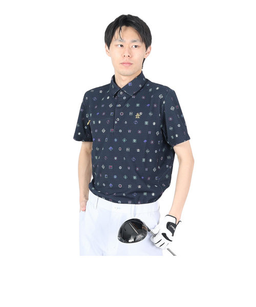 マンシングウエア（MUNSING WEAR）ゴルフウェア 吸汗 MOTION3Dモチーフプリントテーラーカラーシャツ MGMXJA13 NV00