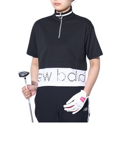 ニューバランス（new balance）ゴルフウェア 半袖 モックネック ライトスウェット ハーフジップシャツ 012-4164502-010