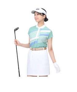 クランク（CLUNK）ゴルフウェア 半袖 吸汗速乾 バイヤスプリントポロシャツ KAITEKIRYU CL5RUG18 GRN