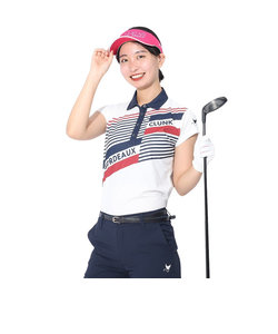 クランク（CLUNK）ゴルフウェア 半袖 吸汗速乾 バイヤスプリントポロシャツ KAITEKIRYU CL5RUG18 WHT