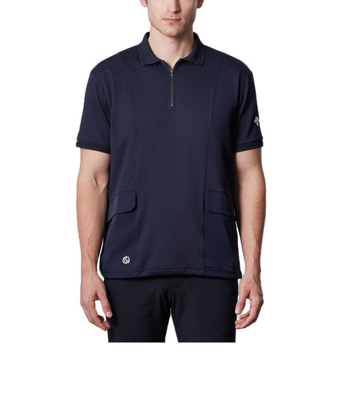 デサントゴルフ（DESCENTEGOLF）ゴルフウェア ハーフジップカノコ半袖シャツ DGMXJA18 NV00