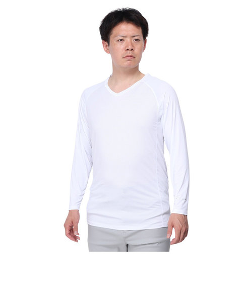 トミーアーマー（Tommy Armour）ゴルフウェア インナー 吸汗速乾 接触冷感 長袖VネックTシャツ TAGC24S040051 WHT