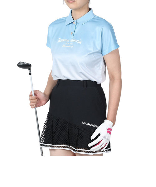 ROSASENゴルフウェア 吸水速乾 メランジ調カノコグラデーション 半袖ポロシャツ 045-21445-091