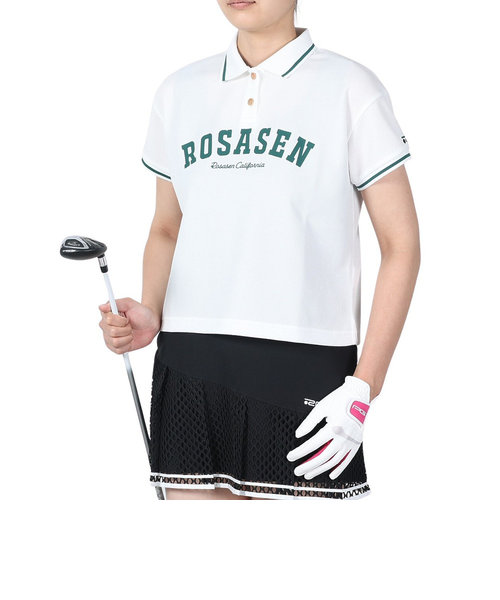 ROSASENゴルフウェア 半袖 吸水速乾 A-Line ワッフルポロシャツ 048-21441-004