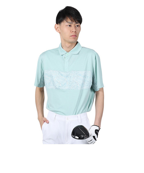 パフォーマンスギア（PG）ゴルフウェア 吸汗速乾 接触冷感 スナップボタン 半袖ポロシャツ 403PG4SEG0004 BLU