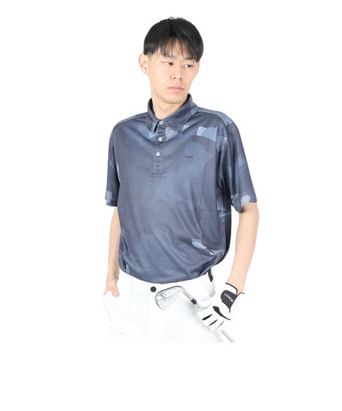 パフォーマンスギア（PG）ゴルフウェア 吸汗速乾 接触冷感 Marble 半袖ポロシャツ 403PG4SDD0002 BLK