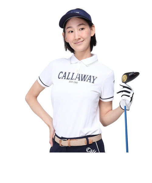 キャロウェイ（CALLAWAY）ゴルフウェア プリントカノコ半袖ポロシャツ C23134200-1030