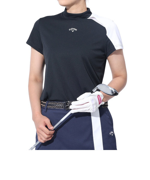 キャロウェイ（CALLAWAY）ゴルフウェア クローズドメッシュ半袖モックネックシャツ C23134216-1010
