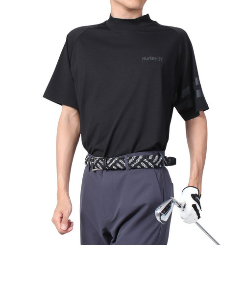 ハーレー（HURLEY）ゴルフウェア 吸汗速乾 ファントム モックネック 半袖Tシャツ MKT2411066-BLK