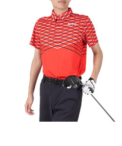 ゴルフウェア 吸汗速乾 クロスラインパネルプリント半袖シャツ RGMVJA23 RD00