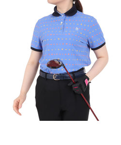 マンシングウエア（MUNSING WEAR）ゴルフウェア SUNSCREEN ストレッチロゴプリント 半袖台衿シャツ MGWXJA09 BL00