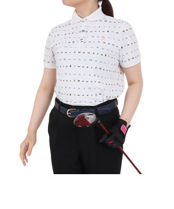 マンシングウエア（MUNSING WEAR）ゴルフウェア SUNSCREEN ストレッチロゴプリント 半袖台衿シャツ MGWXJA09 WH00