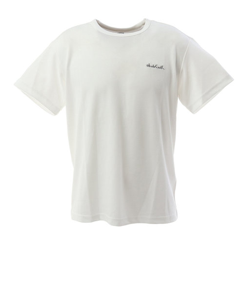 ホールアース（Whole Earth）Tシャツ 半袖 ロゴ メッシュ ティー WE27JA08ホワイト 吸水速乾 UVカット 登山 トレッキング 運動
