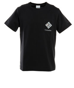 コロンビア（Columbia）半袖Tシャツ AUGUSTINE SPIRE PM0133 010 黒 ブラック ワンポイント 胸ポケット UVカット
