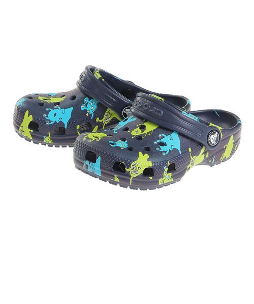 クロックス Crocs ジュニアサンダル クラシック モンスタープリント クロッグ 63 410 21 Victoria L Breath Mall店 ヴィクトリアエルブレス の通販 Mall