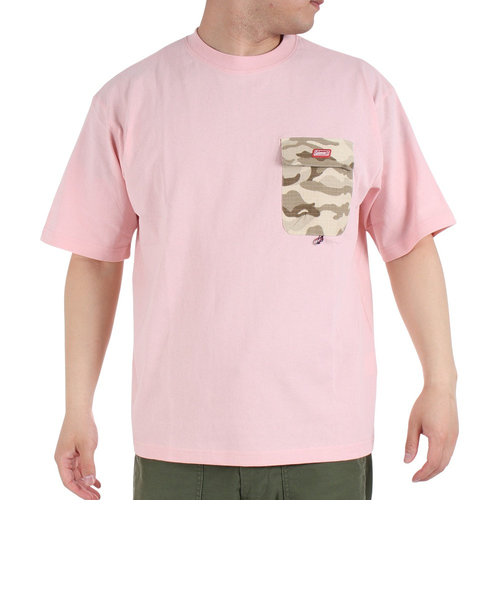コールマン（Coleman）半袖Tシャツ 無地 布帛 ポケットTシャツ X533HA PNK ピンク
