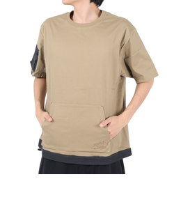 クリフメイヤー（KRIFF MAYER）半袖Tシャツ ROKXコラボ クルーネックキャンプシャツ 2245109-20:BEIGE ベージュ